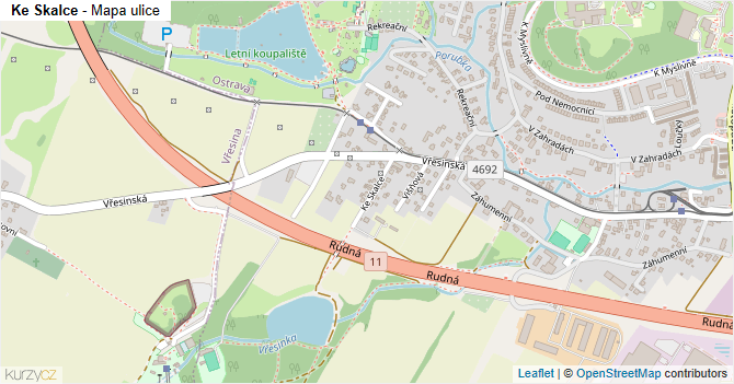 Ke Skalce - mapa ulice