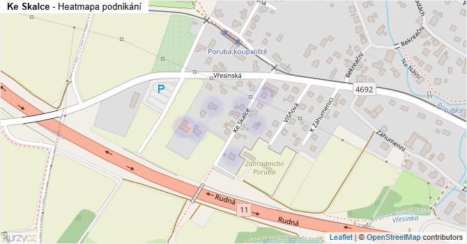 Ke Skalce - mapa podnikání