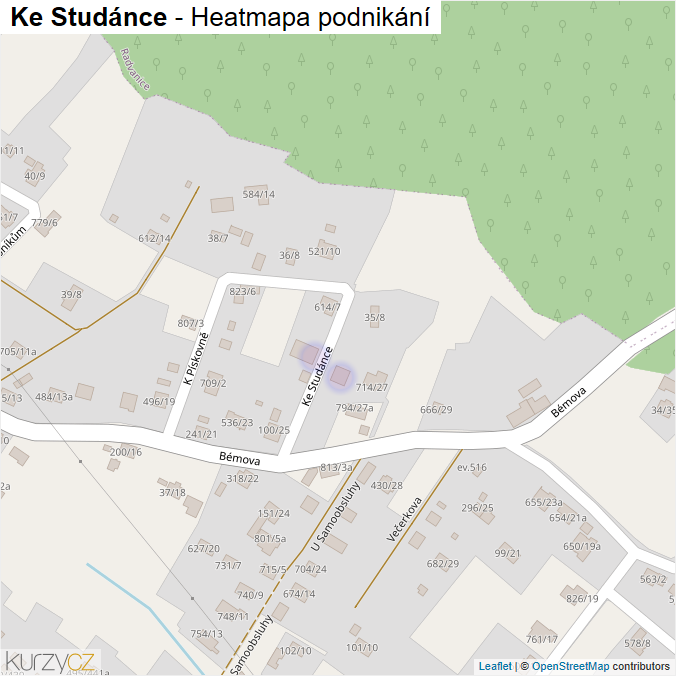 Mapa Ke Studánce - Firmy v ulici.