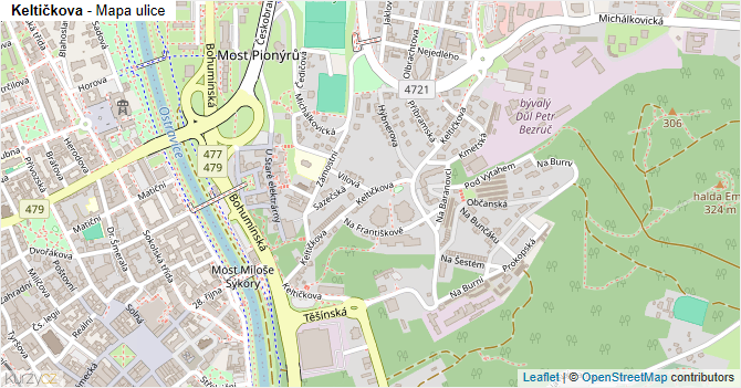 Keltičkova - mapa ulice