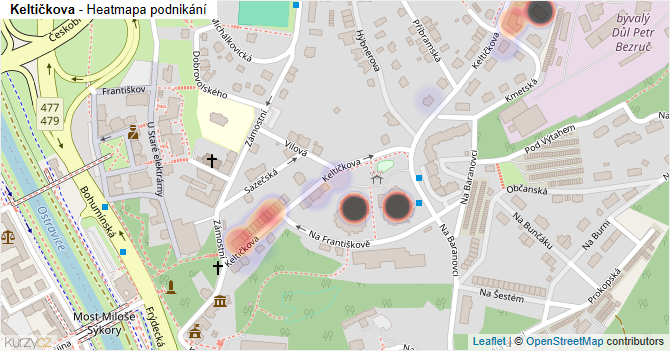Keltičkova - mapa podnikání