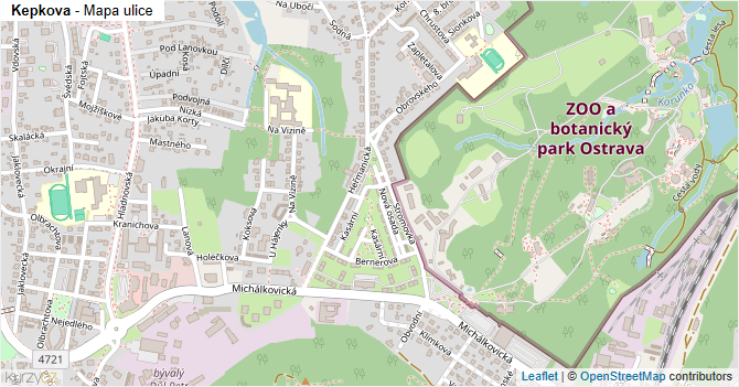 Kepkova - mapa ulice