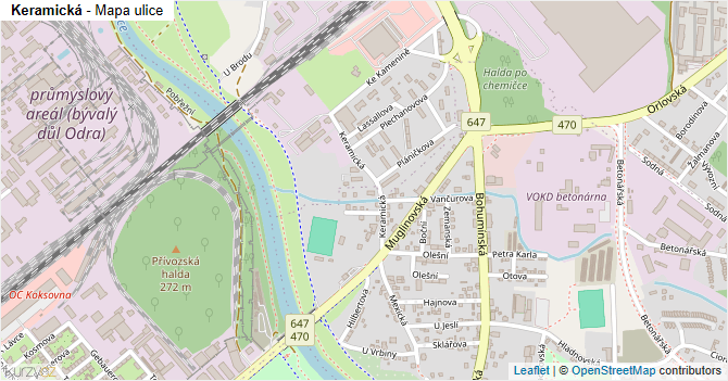 Keramická - mapa ulice
