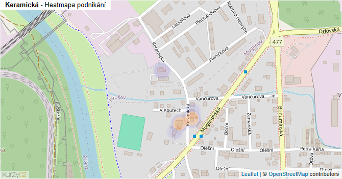 Keramická - mapa podnikání