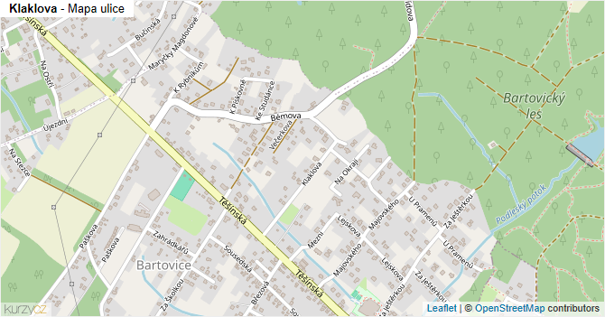 Klaklova - mapa ulice