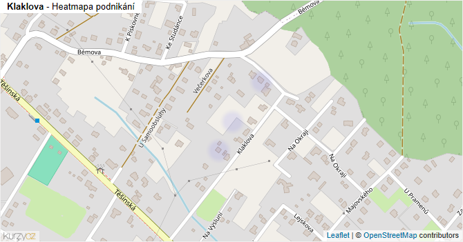 Klaklova - mapa podnikání
