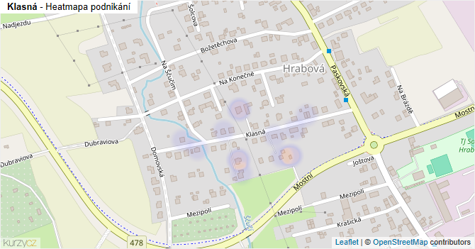 Klasná - mapa podnikání