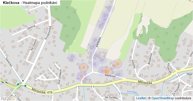 Klečkova - mapa podnikání