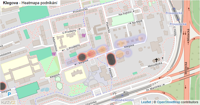 Klegova - mapa podnikání