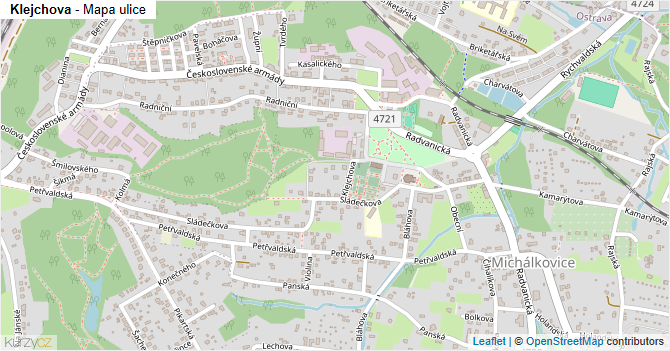 Klejchova - mapa ulice