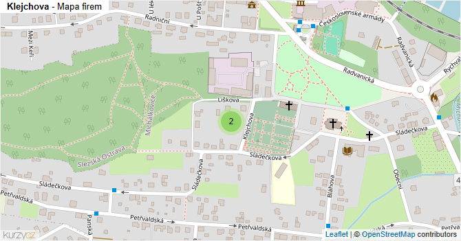 Klejchova - mapa firem