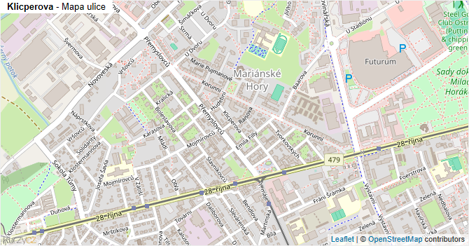 Klicperova - mapa ulice