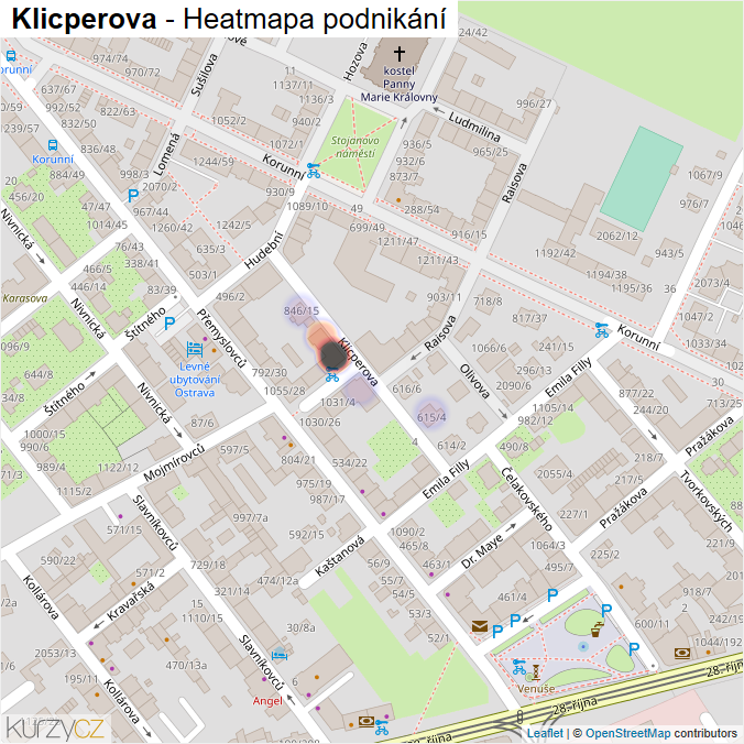 Mapa Klicperova - Firmy v ulici.