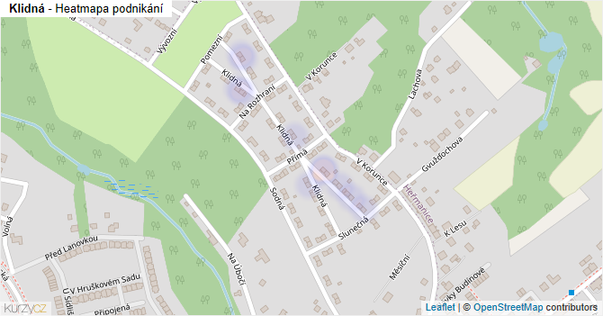 Klidná - mapa podnikání
