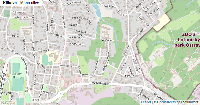 Klikova - mapa ulice