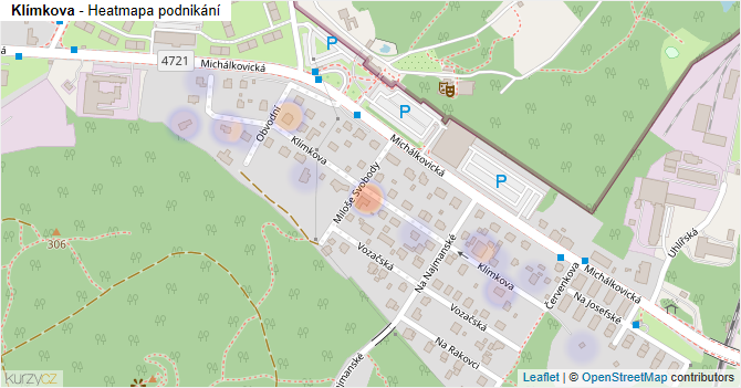 Klímkova - mapa podnikání