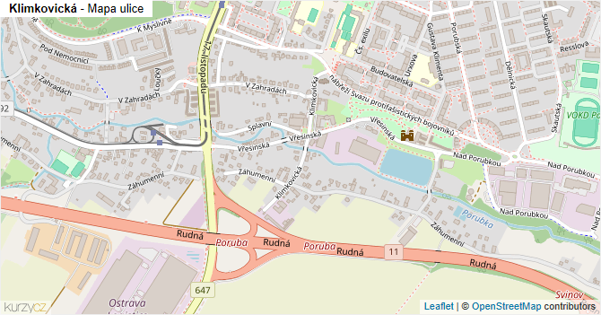 Klimkovická - mapa ulice