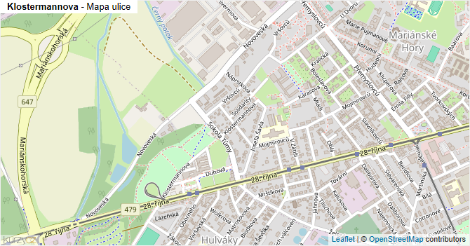 Klostermannova - mapa ulice