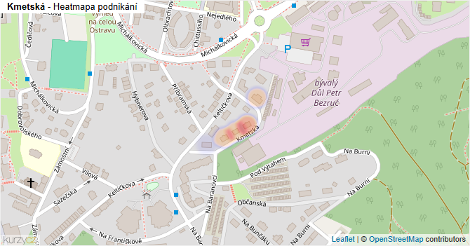 Kmetská - mapa podnikání