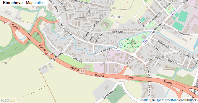 Kmochova - mapa ulice