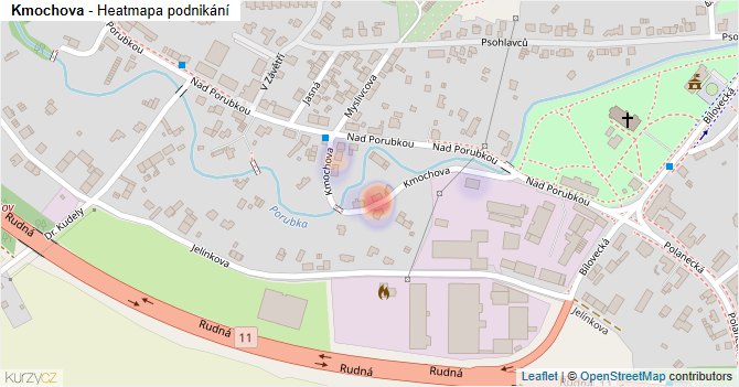Kmochova - mapa podnikání
