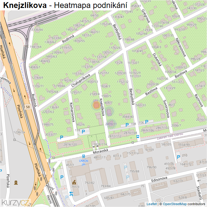 Mapa Knejzlíkova - Firmy v ulici.