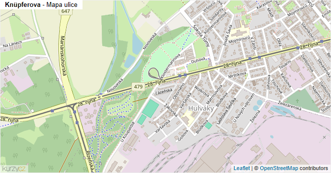 Knüpferova - mapa ulice