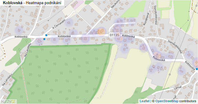 Koblovská - mapa podnikání