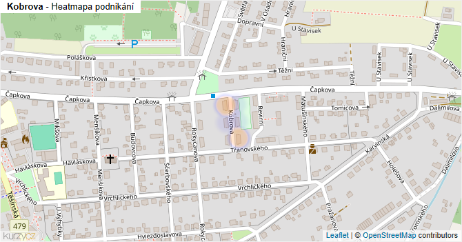 Kobrova - mapa podnikání
