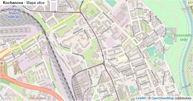 Kochanova - mapa ulice