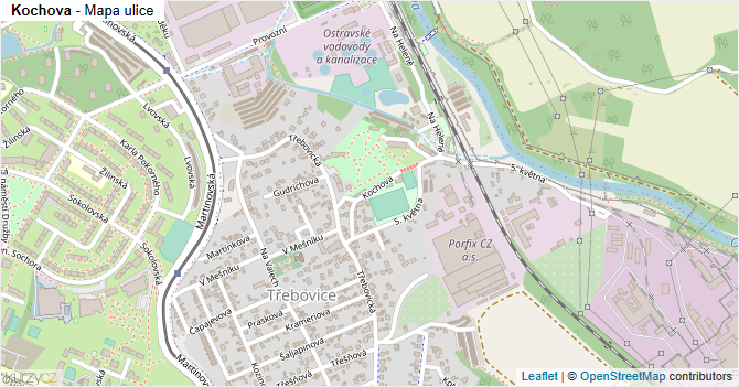 Kochova - mapa ulice
