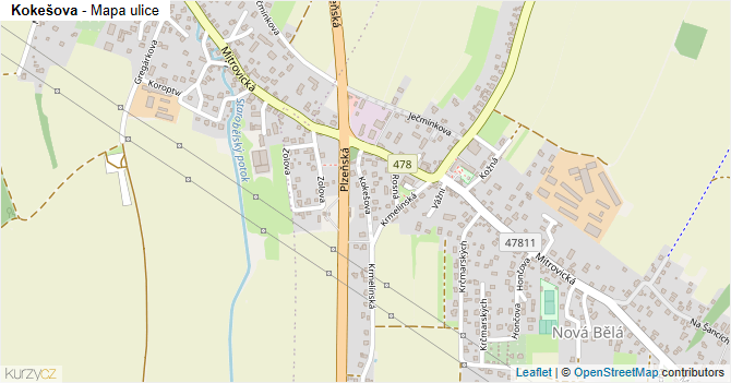 Kokešova - mapa ulice