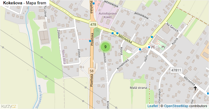 Kokešova - mapa firem