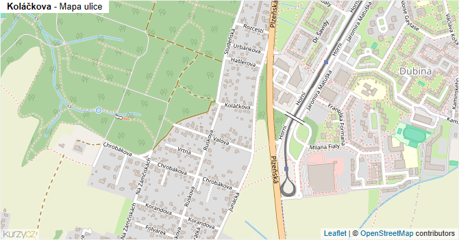 Koláčkova - mapa ulice