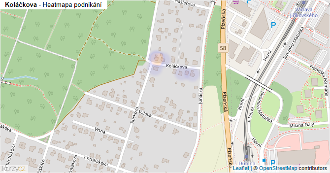 Koláčkova - mapa podnikání
