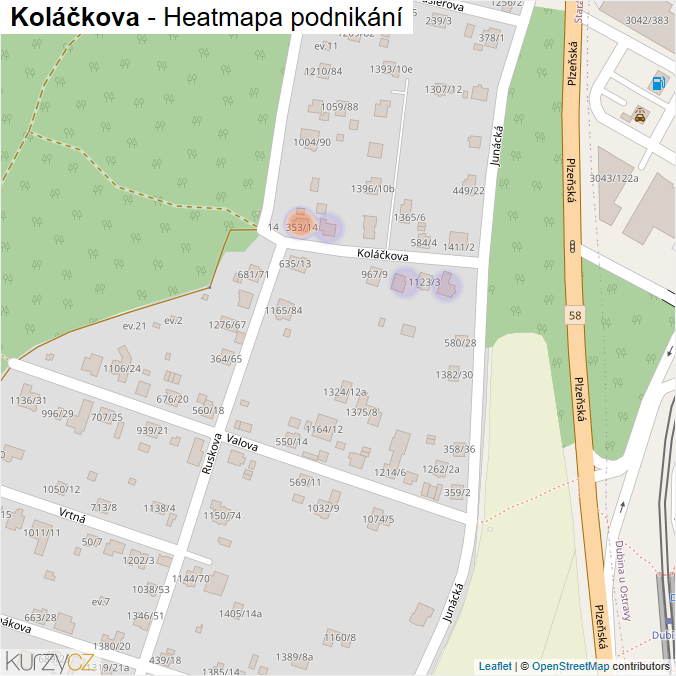 Mapa Koláčkova - Firmy v ulici.