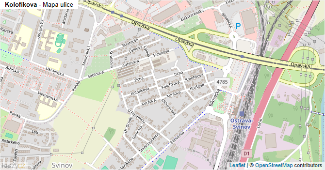 Kolofíkova - mapa ulice