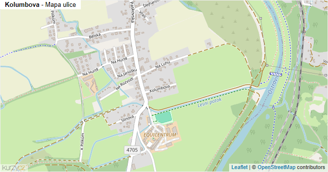 Kolumbova - mapa ulice