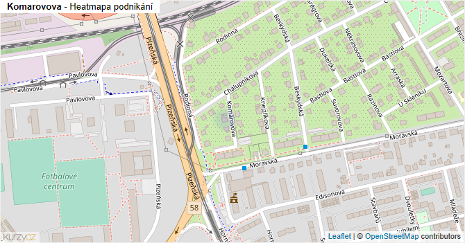 Komarovova - mapa podnikání