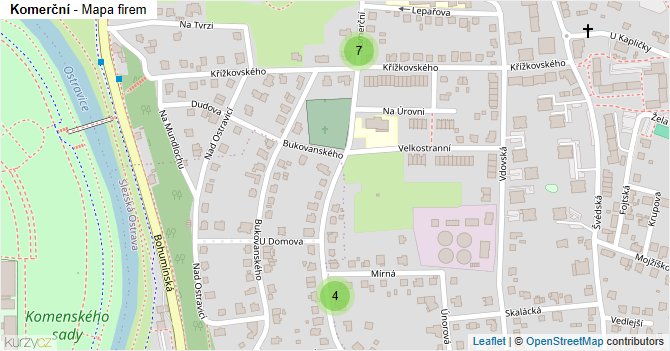 Komerční - mapa firem