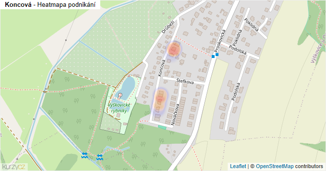 Koncová - mapa podnikání