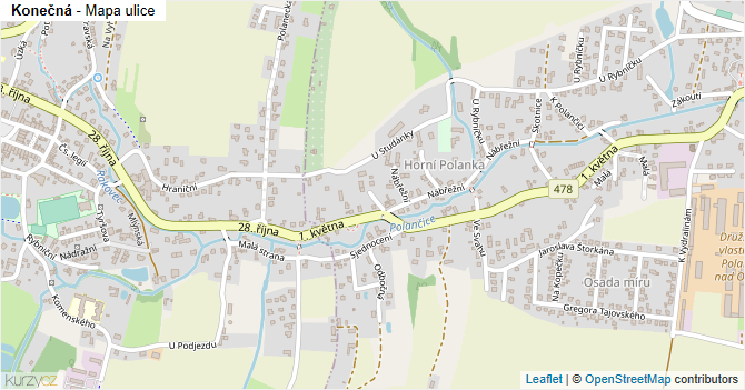 Konečná - mapa ulice