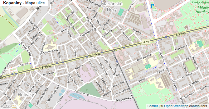 Kopaniny - mapa ulice