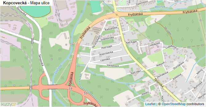 Kopcovecká - mapa ulice