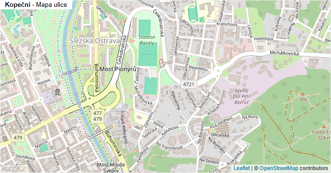 Kopeční - mapa ulice