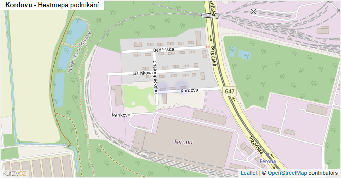 Kordova - mapa podnikání