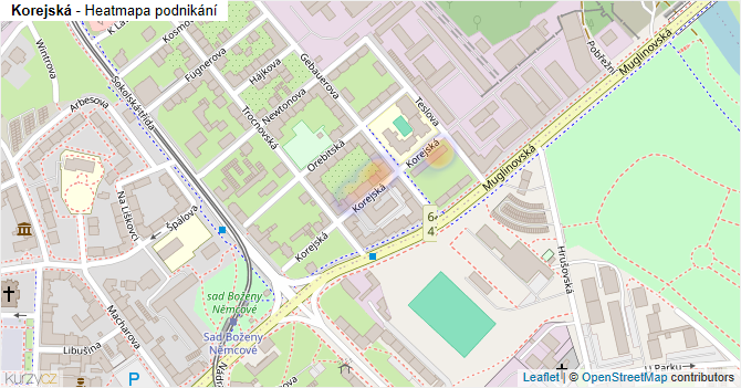 Korejská - mapa podnikání