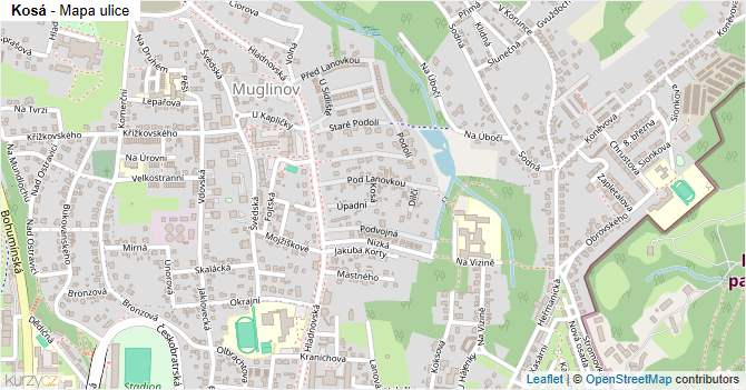 Kosá - mapa ulice