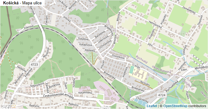 Košická - mapa ulice