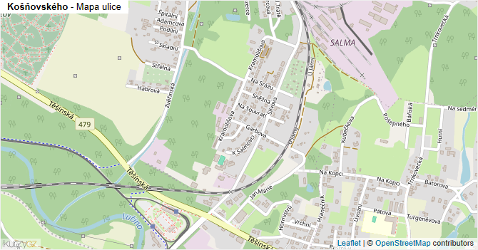 Košňovského - mapa ulice